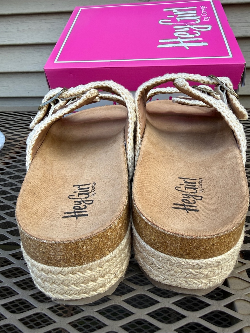 Corkys No Filter espadrille platform sandals w/ crochet & buckle straps Size 11 - Picture 11 of 14